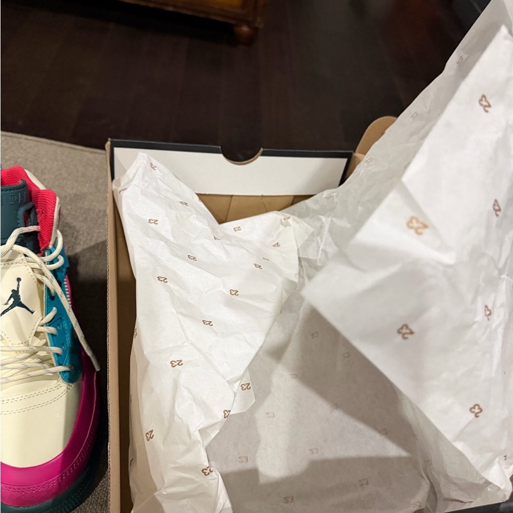 Jordan Athletic Shoes in Teal, Pink, and Cream - Picture 2 of 5